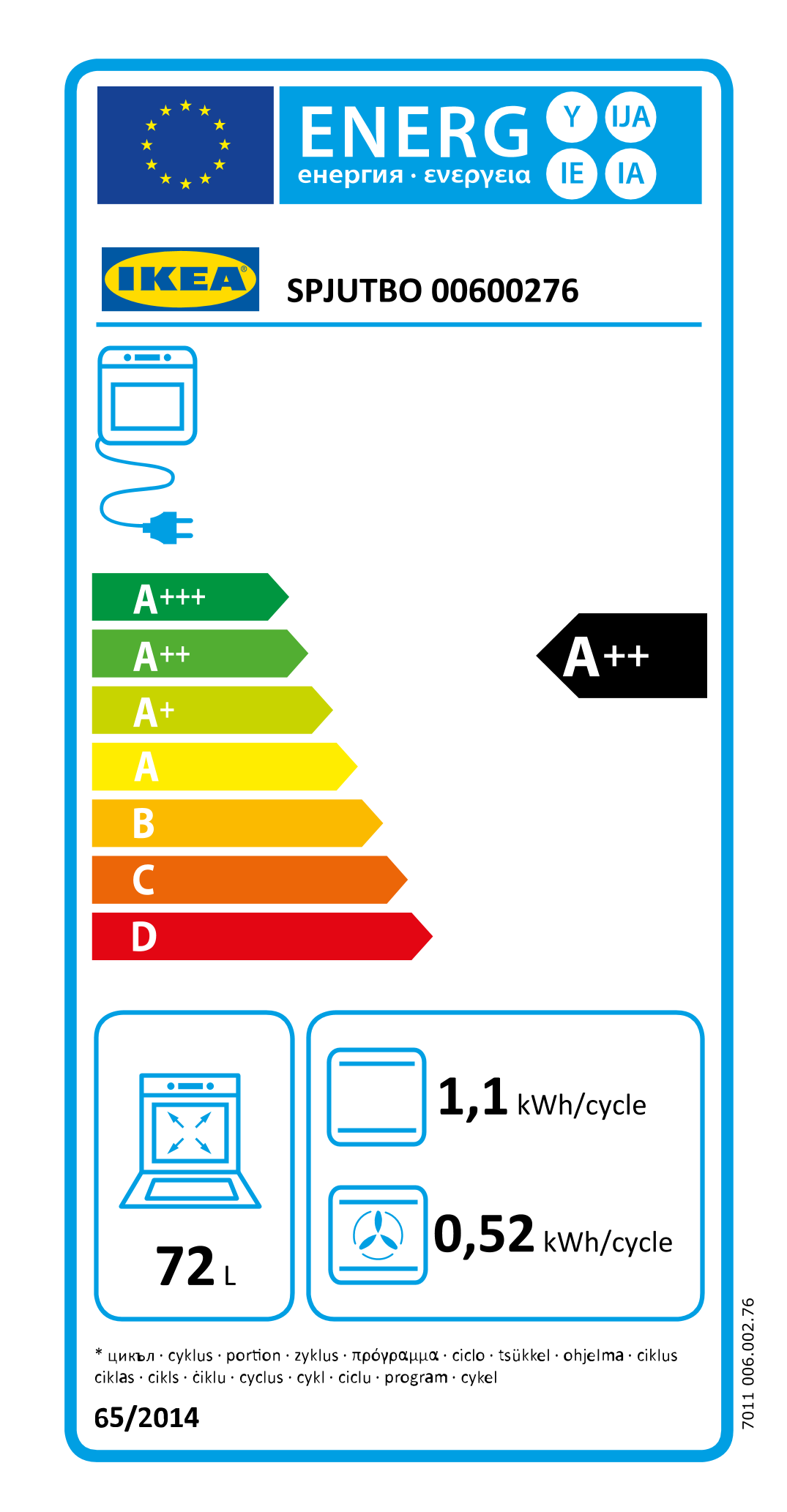 Energy Label Of: 00600276