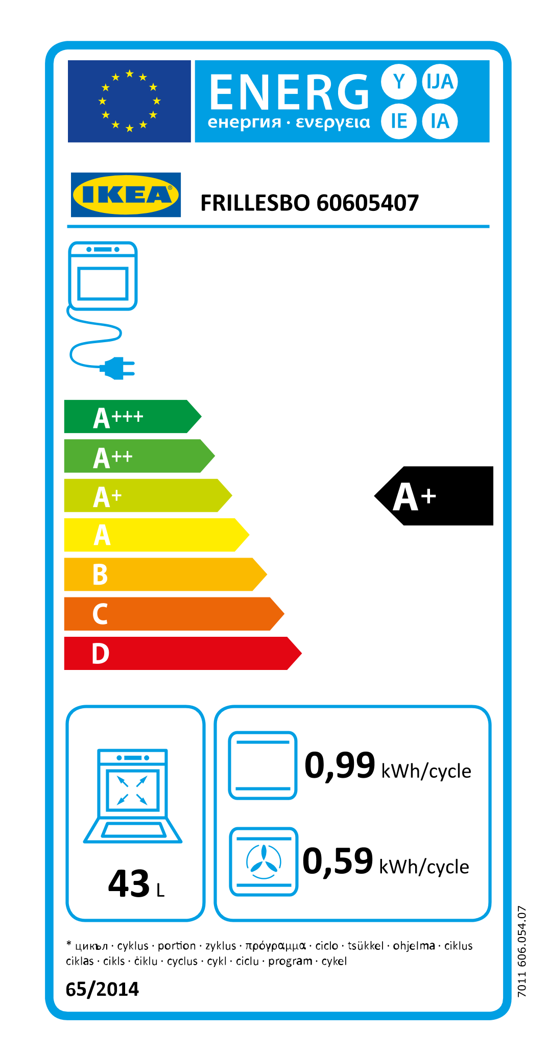 Energy Label Of: 60605407