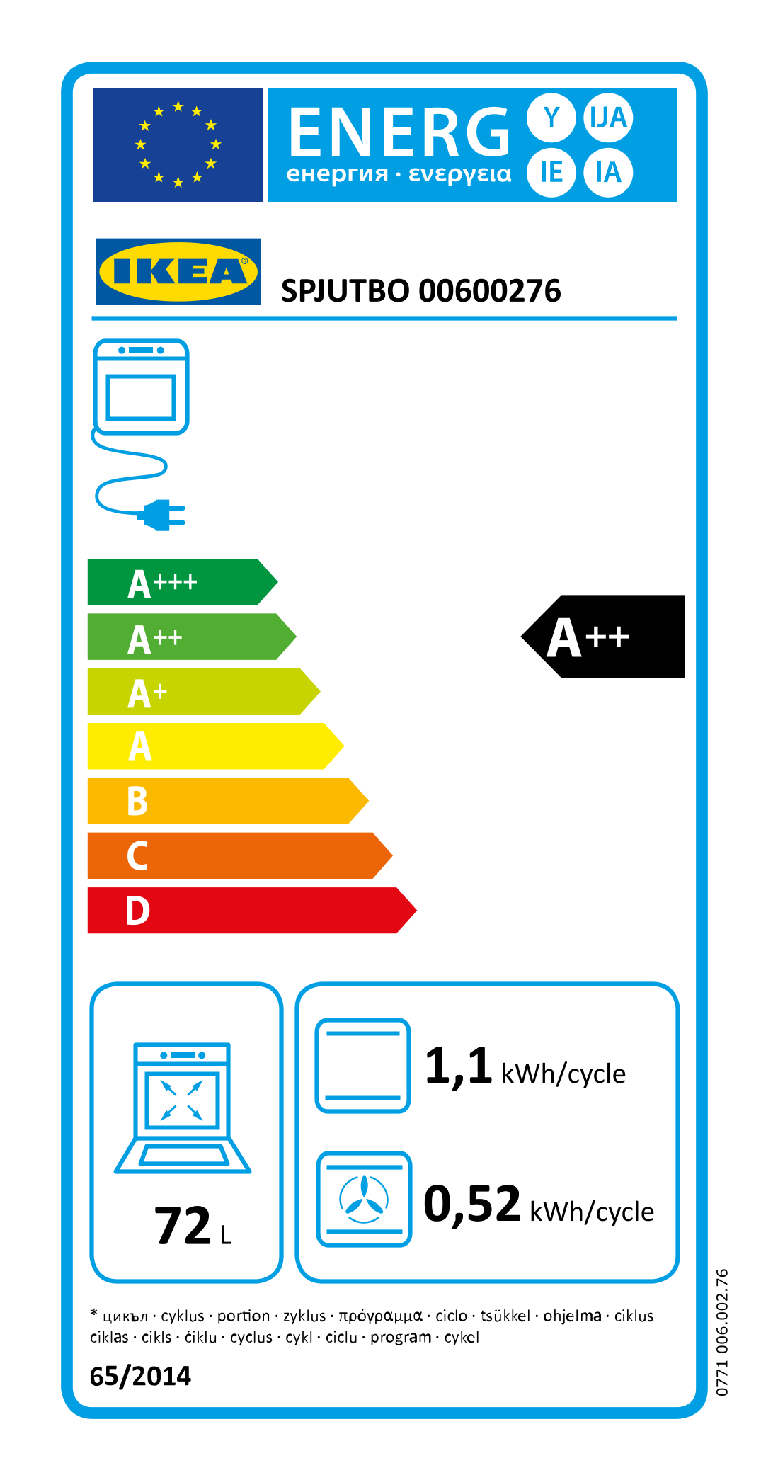 Energy Label Of: 00600276