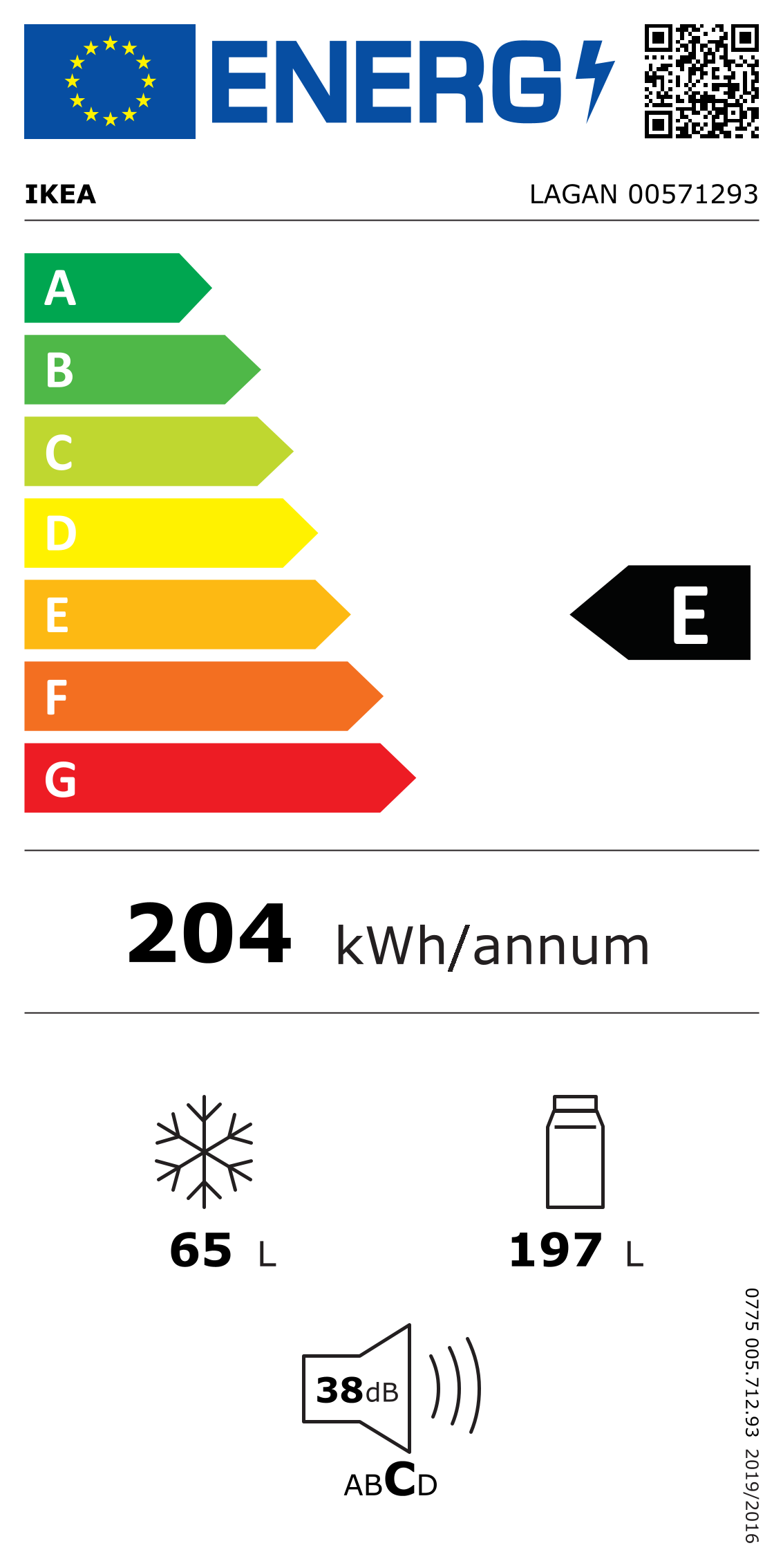 Energy Label Of: 00571293